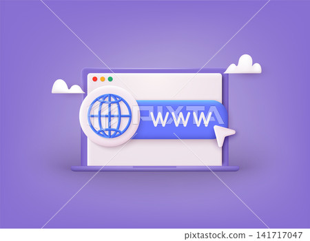 Search WWW sign. Address and navigation bar icon. Web hosting technology. Browser search website page. 3D Web Vector Illustrations. Search WWW sign. Address and navigation bar icon. Web hosting technology. Browser search website page. 3D Web Vector Illustrations. 141717047