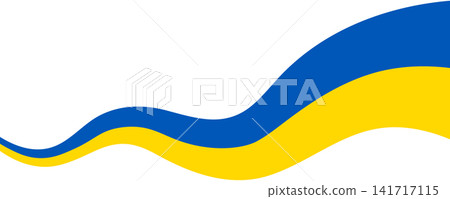 Abstract Ukraine flag wave border, isolated on transparent background. Copy space. PNG. Vector illustration Abstract Ukraine flag wave border, isolated on transparent background. Copy space. PNG. Vector illustration 141717115