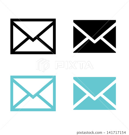 Email icon set: email, message, envelope, E-mail, communication, vector. Email icon set: email, message, envelope, E-mail, communication, vector. 141717154