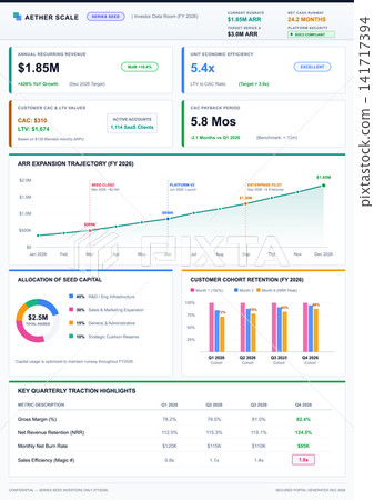 Business Startup Growth Dashboard with Financial Metrics and Data Charts Business Startup Growth Dashboard with Financial Metrics and Data Charts 141717394