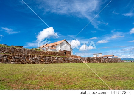 Colonial church and Inca archaeological site of Chinchero, Peru Colonial church and Inca archaeological site of Chinchero, Peru 141717864