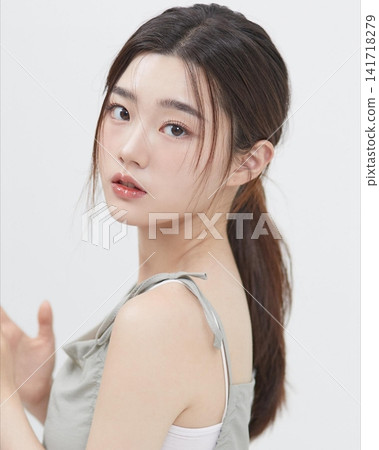 Beautiful Young Asian Woman with Natural Glowing Skin, Smooth Black Hair and Healthy Fresh Beauty Portrait Beautiful Young Asian Woman with Natural Glowing Skin, Smooth Black Hair and Healthy Fresh Beauty Portrait 141718279