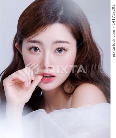 Beautiful Young Asian Woman with Natural Glowing Skin, Smooth Black Hair and Healthy Fresh Beauty Portrait Beautiful Young Asian Woman with Natural Glowing Skin, Smooth Black Hair and Healthy Fresh Beauty Portrait 141718293