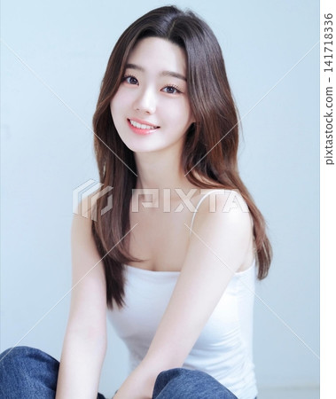 Beautiful Young Asian Woman with Natural Glowing Skin, Smooth Black Hair and Healthy Fresh Beauty Portrait Beautiful Young Asian Woman with Natural Glowing Skin, Smooth Black Hair and Healthy Fresh Beauty Portrait 141718336