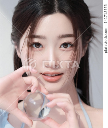 Beautiful Young Asian Woman with Natural Glowing Skin, Smooth Black Hair and Healthy Fresh Beauty Portrait Beautiful Young Asian Woman with Natural Glowing Skin, Smooth Black Hair and Healthy Fresh Beauty Portrait 141718353