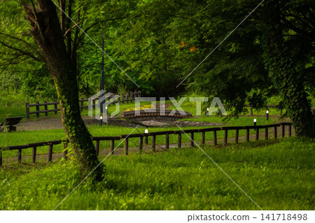 Lush park scenery in the Onogawa Onsen hot spring resort area Lush park scenery in the Onogawa Onsen hot spring resort area 141718498
