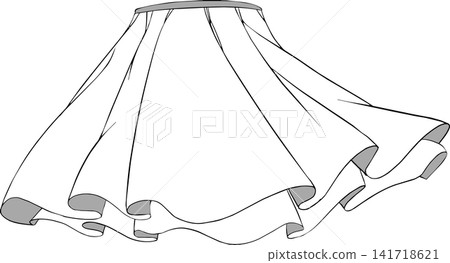 Cute skirt and clothing with frilly decorations illustrations Cute skirt and clothing with frilly decorations illustrations 141718621