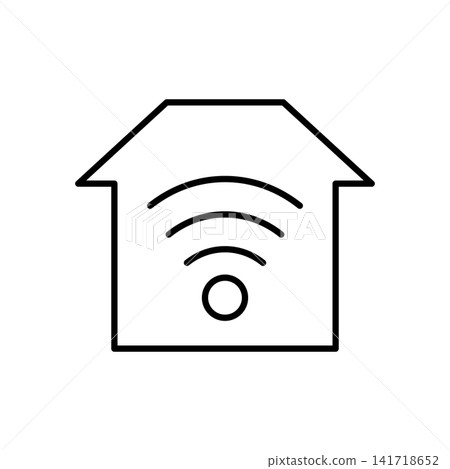 An icon with a Wi-Fi symbol inside the house An icon with a Wi-Fi symbol inside the house 141718652