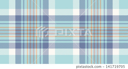 Creation background seamless vector, patterned check tartan fabric. Expressive textile plaid pattern texture in light and blue colors. Creation background seamless vector, patterned check tartan fabric. Expressive textile plaid pattern texture in light and blue colors. 141719705
