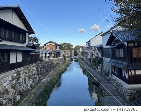 Hachimanbori Canal, located in Omihachiman City, Shiga Prefecture Hachimanbori Canal, located in Omihachiman City, Shiga Prefecture 141719763
