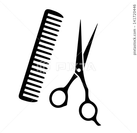 Scissors and comb, hairdresser icon, hair salon sign Scissors and comb, hairdresser icon, hair salon sign 141720446