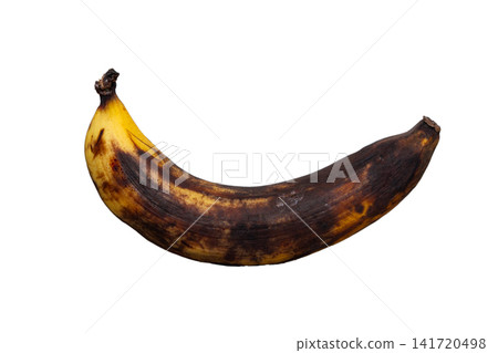 Rotten banana isolated on white background, Rotten banana isolated on white background, 141720498