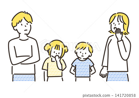 Illustration of a family member deep in thought Illustration of a family member deep in thought 141720858