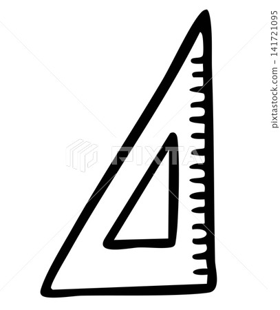 Hand drawn triangle ruler outline for office workers, art, stationery, meeting, office supplies, back to school, students, data, weekdays, table, department store, working, office icon, grocery Hand drawn triangle ruler outline for office workers, art, stationery, meeting, office supplies, back to school, students, data, weekdays, table, department store, working, office icon, grocery 141721095