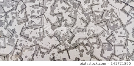 Abstract gray geometric pattern with paint splatters Abstract gray geometric pattern with paint splatters 141721890
