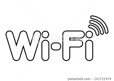 “Wi-Fi”字樣和Wi-Fi訊號圖示。 “Wi-Fi”字樣和Wi-Fi訊號圖示。 141722474