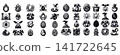 Collection of fantasy dragon egg icons in varied mystical styles for gaming and storytelling graphic projects 141722645