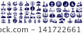Nautical lighthouse vector icons set showcasing various coastal scenes marine landscapes and maritime adventure design elements 141722661