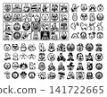 Set of cute chow chow dog character illustrations in different activities and funny everyday lifestyle poses 141722665