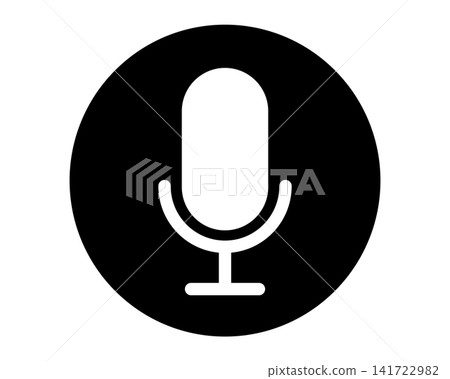 Microphone and black circular background voice input icon illustration material Microphone and black circular background voice input icon illustration material 141722982