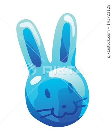 Playful glossy jelly candy in bright color arranged on a white background. The artwork features shape animal Playful glossy jelly candy in bright color arranged on a white background. The artwork features shape animal 141723128