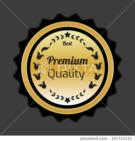 Gold Premium Quality Seal on Dark Background Gold Premium Quality Seal on Dark Background 141723132