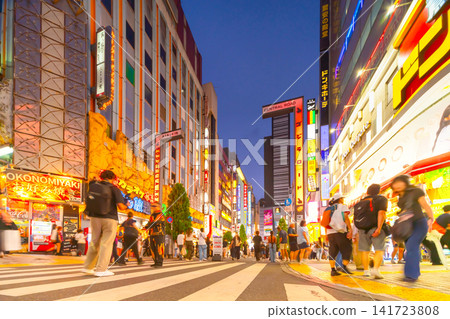 新宿歌舞伎町的哥吉拉大道夜景 新宿歌舞伎町的哥吉拉大道夜景 141723808