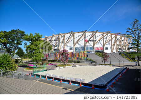 IG Arena, Aichi Prefecture, where the Nagoya Grand Sumo Tournament is currently being held. IG Arena, Aichi Prefecture, where the Nagoya Grand Sumo Tournament is currently being held. 141723892