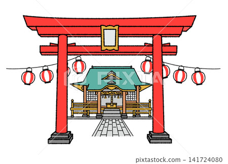 神社祭典的向量插圖 141724080