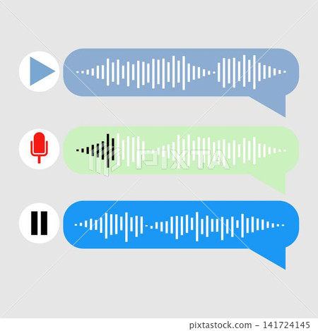 Voice note player UI design layout with microphone and pause button Voice note player UI design layout with microphone and pause button 141724145