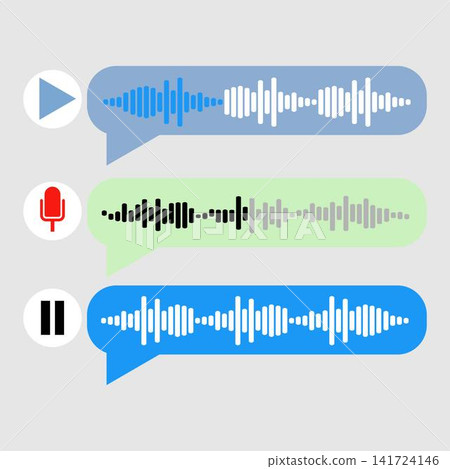 Voice note player UI design layout with microphone and pause button Voice note player UI design layout with microphone and pause button 141724146