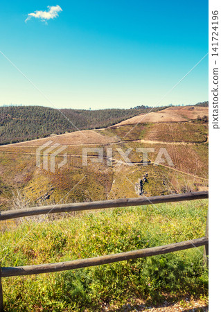 The resting place with a beautiful view of the mountain near the Zezere river. Ferreira do Zezere, Portugal 141724196