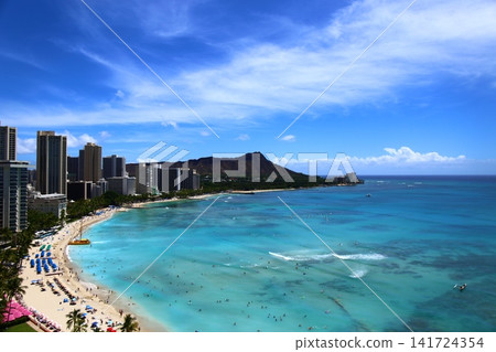 Diamond Head and the ocean as seen from the Sheraton Waikiki. Diamond Head and the ocean as seen from the Sheraton Waikiki. 141724354