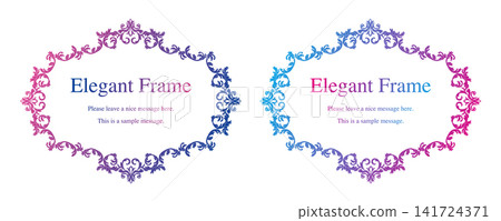 A luxurious and elegant decorative frame set in pink, blue, and gradient colors. A luxurious and elegant decorative frame set in pink, blue, and gradient colors. 141724371