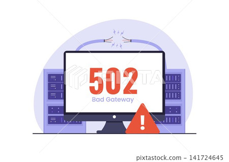 502 Bad Gateway Broken Connection Concept 502 Bad Gateway Broken Connection Concept 141724645