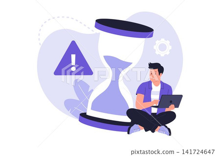 Session Expired Alert Laptop User Waiting Concept Session Expired Alert Laptop User Waiting Concept 141724647