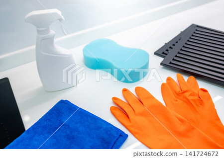 Cleaning tools for housework chores. Home hygiene maintenance Cleaning tools for housework chores. Home hygiene maintenance 141724672