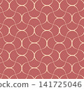 Seamless abstract pattern with delicate dotted wavy lines coral 141725046
