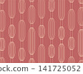 Modern art deco pattern with geometric elongated oval chains coral 141725052