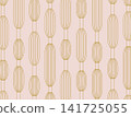 Modern art deco pattern with geometric elongated oval chains beige 141725055
