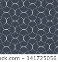 Seamless abstract pattern with delicate dotted wavy lines dark blue 141725056