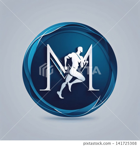 Running man, sport design, vector illustration eps10 graphic. Letter M Running man, sport design, vector illustration eps10 graphic. Letter M 141725308