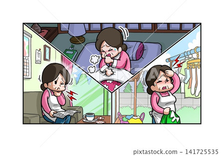 Women who suffer from coughs, sore throats, and headaches in their daily lives Women who suffer from coughs, sore throats, and headaches in their daily lives 141725535