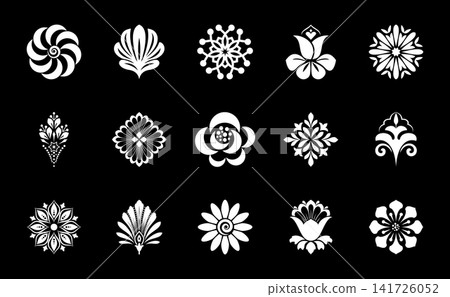 Flower icons set. Isolated elements for design. Vector graphics. Flower collection Flower icons set. Isolated elements for design. Vector graphics. Flower collection 141726052