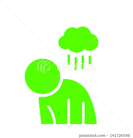 一個因壓力或精神困擾而失去精力的人的象形圖(綠色)。 一個因壓力或精神困擾而失去精力的人的象形圖(綠色)。 141726598