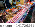 Various kimchi displayed in the showcase of a deli inside the shopping arcade in Osaka's Koreatown. 141726841