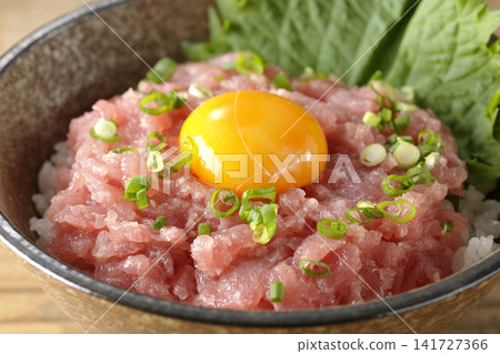 Negitoro Donburi (minced tuna rice bowl), Maguro Tataki Donburi (seared tuna Negitoro Donburi (minced tuna rice bowl), Maguro Tataki Donburi (seared tuna 141727366