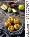 Polish dish pieczone jablka in a glass baking dish 141727607