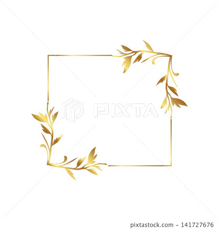 Floral Frame with Leaf Flourishes Elegant gold floral frame free vector illustration Floral Frame with Leaf Flourishes Elegant gold floral frame free vector illustration 141727676