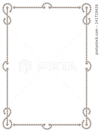 Vertical rectangular frame made of filigree pearl strings. Delicate beaded design element with scrollwork. A4 paper size. Transparent background. For wedding, festive design Vertical rectangular frame made of filigree pearl strings. Delicate beaded design element with scrollwork. A4 paper size. Transparent background. For wedding, festive design 141728426